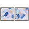 Stupell Industries Oval Lavender Blue Abstract 2 pc Framed Floater Canvas Wall Art Set Design by Melissa Wang